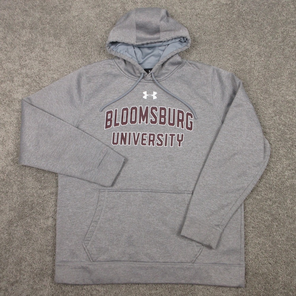 Bloomsburg‎ Huskies Sweater Mens XL Gray Hoodie Sweatshirt Under Armour Fleece